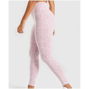 Gymshark Pink Fleur Texture Leggings Dusty Pink Marl Sz. S
